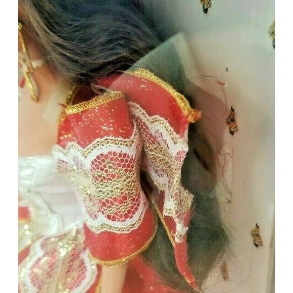 Vintage 97 Happy Holiday Barbie SPECIAL EDITION 17832 Red Gold Lace Bow Brunette - Picture 4 of 12